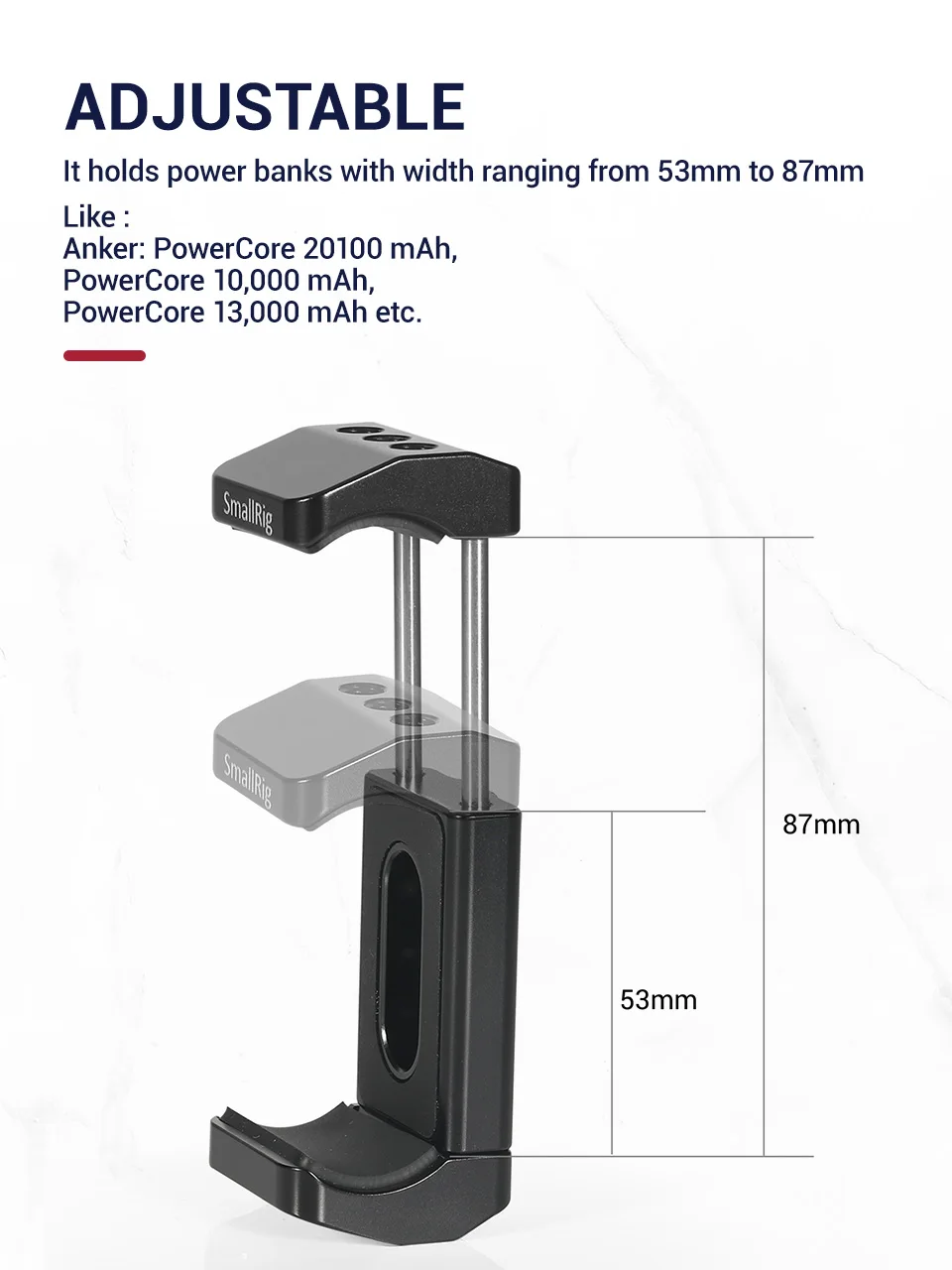 Suporte de câmera SmallRig para Power Bank,