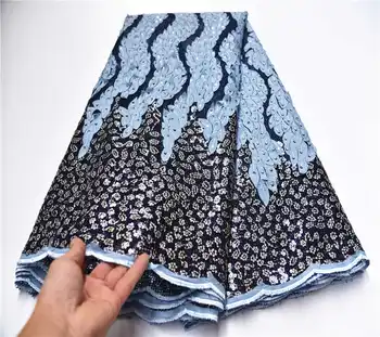 

African Lace Fabric Embroidered Nigerian Sequins Lace Fabric 2020 Hot sale French Net Lace Fabric For Women Wedding PSA953-1