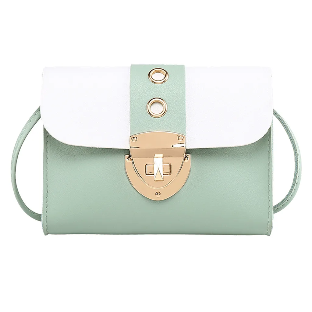 

Fashion Women's bag Lock Leather Shoulder Bag Mobile Phone Purse female square handbags women bags color matching bolso mujer