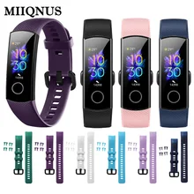 MIIQNUS, Новое поступление, силиконовый ремешок для часов, сменный Браслет, ремешок для huawei Honor Band 5, 4, напульсники, спортивный цветной ремешок