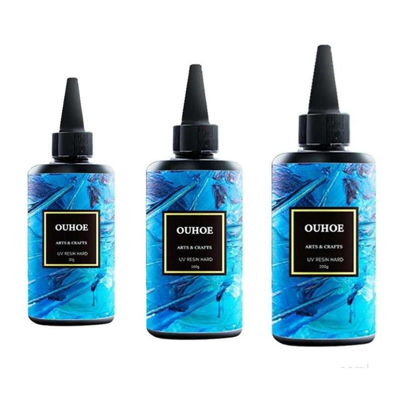 Pegamento duro de resina ultravioleta, 30/100/200g, curado de Gel UV, DIY, producción de joyas artesanales, accesorios de recubrimiento, envío directo