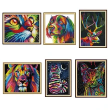 Embroidery-Kit Painting Cross-Stitch-Kit Abstract-Art Animal Needlework 11CT Print 14CT