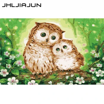 

DIY Painting By Numbers two owl animal picture art hand-painted canvas printing poster home decoration living room aisle gift