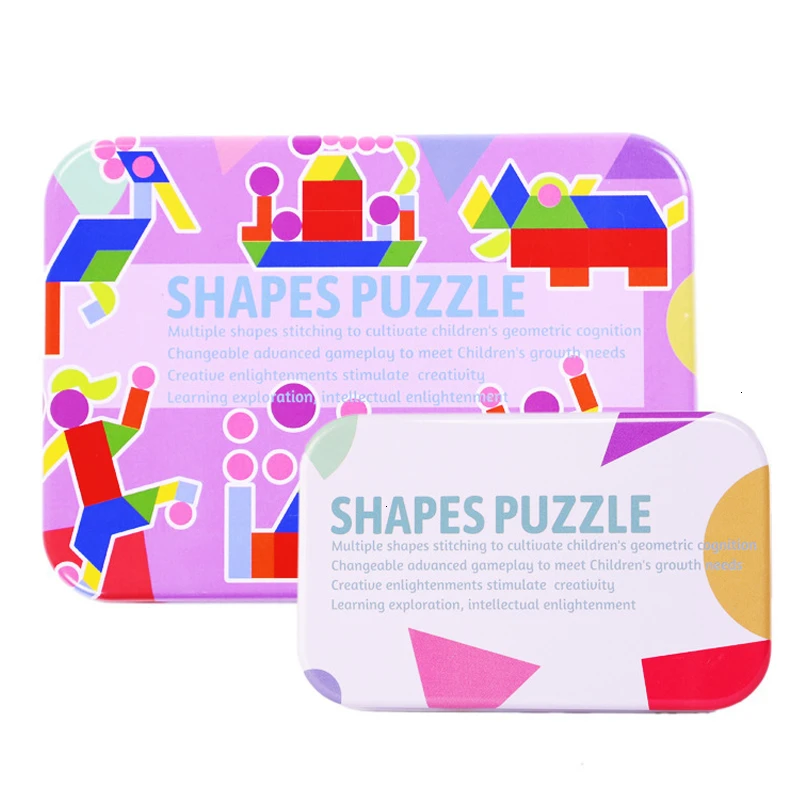 3D Wooden Puzzle Montessori Wooden Toys for Children Sahpe Jigsaw Puzzle Sorting and Stacking Games Kids Earling Learning Toys - Цвет: C SET