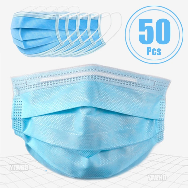 

10/20/30/40/50 Pcs Disposable Protcetive Masks 3-Ply Anti Dust Mouth Mask Ear Loop Outdoor Dust Proof Protection Mask Wholesale
