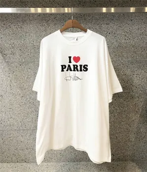 

Best Version 1:1 Vetements I Love Paris Signature Printed Women Men T shirts tees Hiphop Streetwear Oversized Mens T shirts