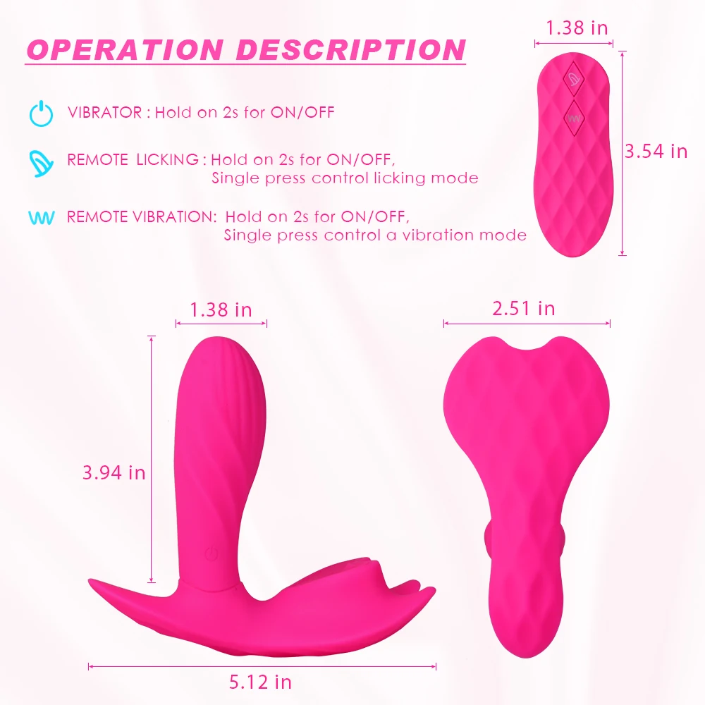 Dildo Vibrator, Wearable Butterfly Vibrator, Vibrators for Women, Clitoris Stimulator, Wireless Sex toys, Double Stimulation