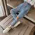 Girls Wide-legged Jeans Children Loose Straight Soft Denim Pants Chubby Kid High Waist Jeans 9