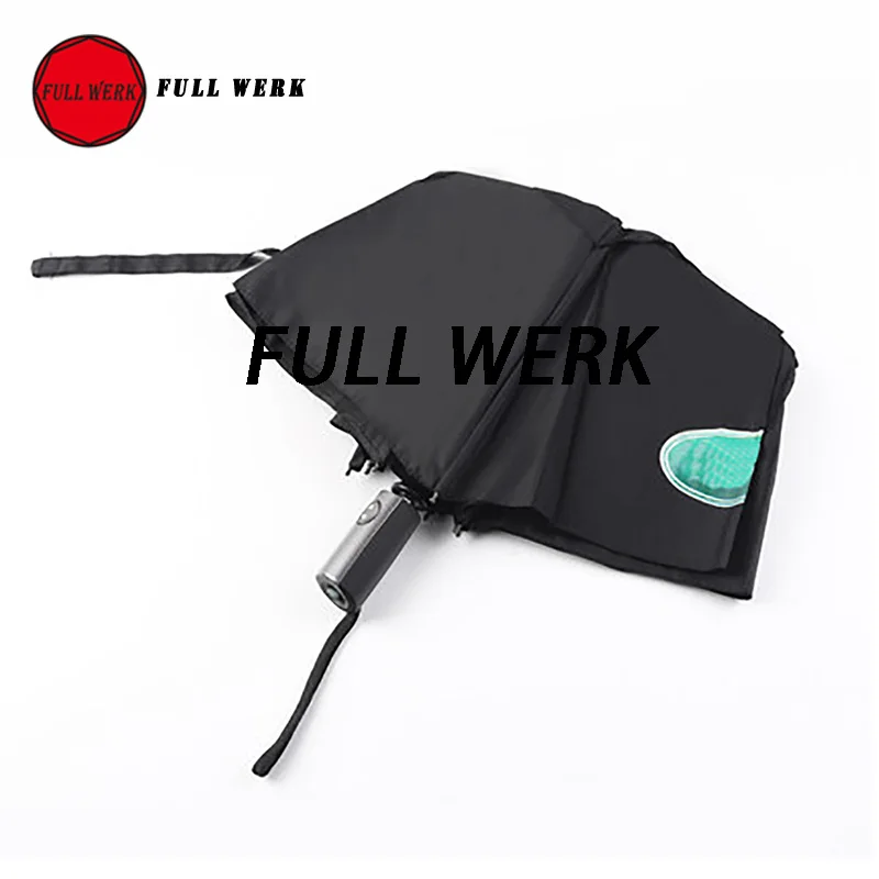 1pc Black Waterproof Cloth Automatic Folding Umbrella Customized for Land Rover Defender Car Interior Accessories