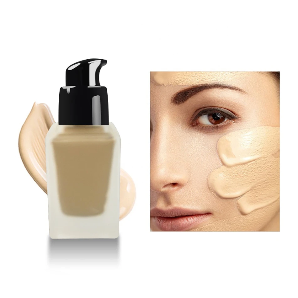 5 Piece Full Coverage Matte Liquid Foundation Makeup Dark Skin Make Up Private Label Custom Foundation Oem