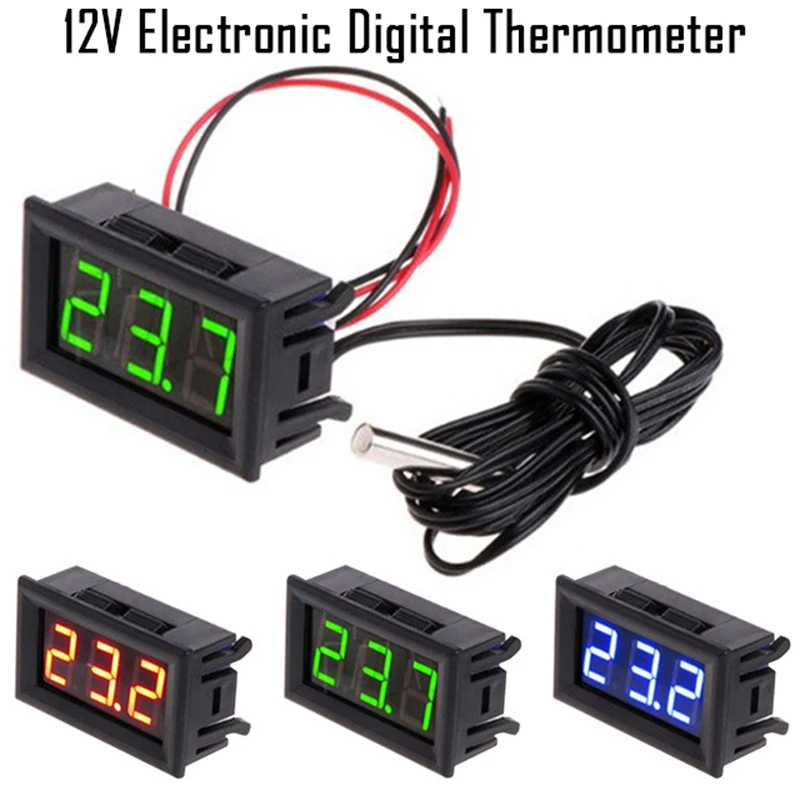 12V электронный счетчик температуры цифровой термометр для аквариума холодильник