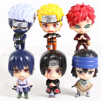 

Naruto Shippuden Uzumaki Naruto Hatake Kakashi Gaara Uchiha Itachi Sasuke PVC Figures Toys 6pcs/set