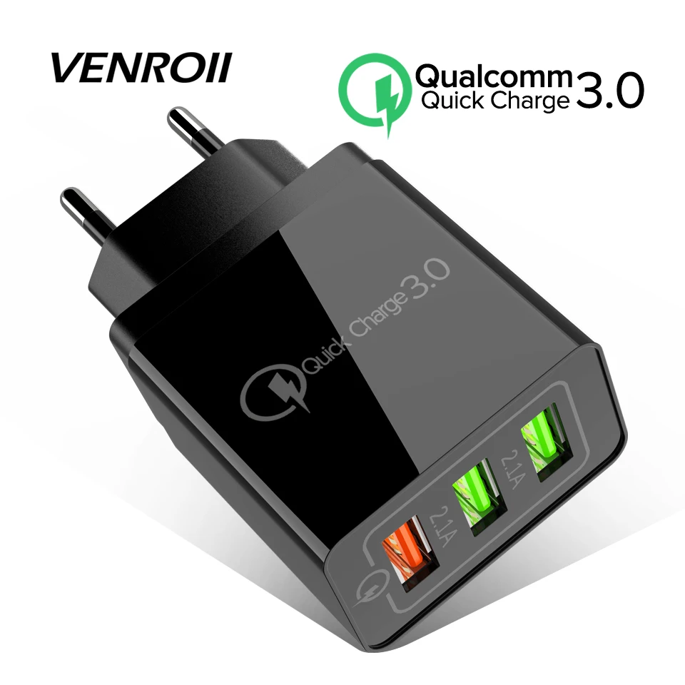 Настенное зарядное устройство Venroii USB Quick Charge 3 0 Для Xiaomi 9 8 Redmi Note 7 K20|Зарядные