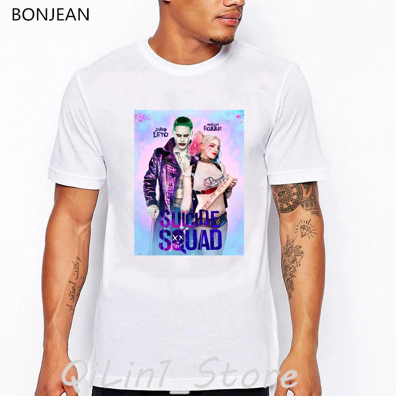 The Joker Suicide Squad�Harley Quinn Deadpool t shirt men hip hop rock funny t shirts Customized t-shirt homme streetwear