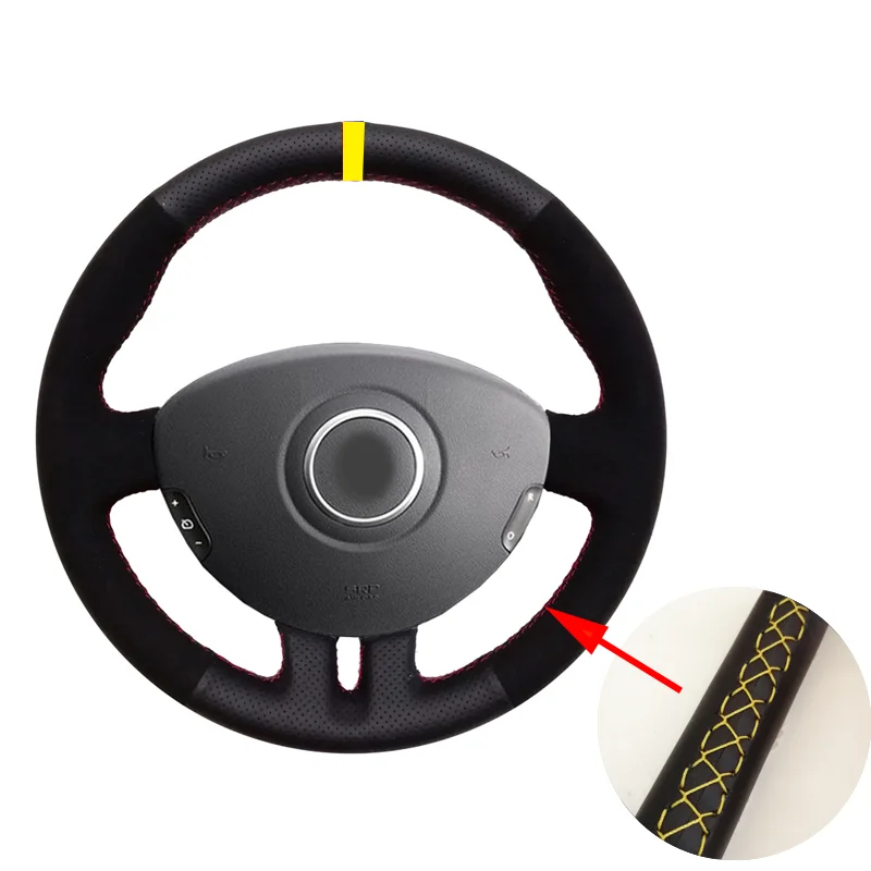 Car Steering Wheel Cover for Renault Clio 3 2008 2009 Clio dynamics 2008 clio mk 3 2010 yellow thread