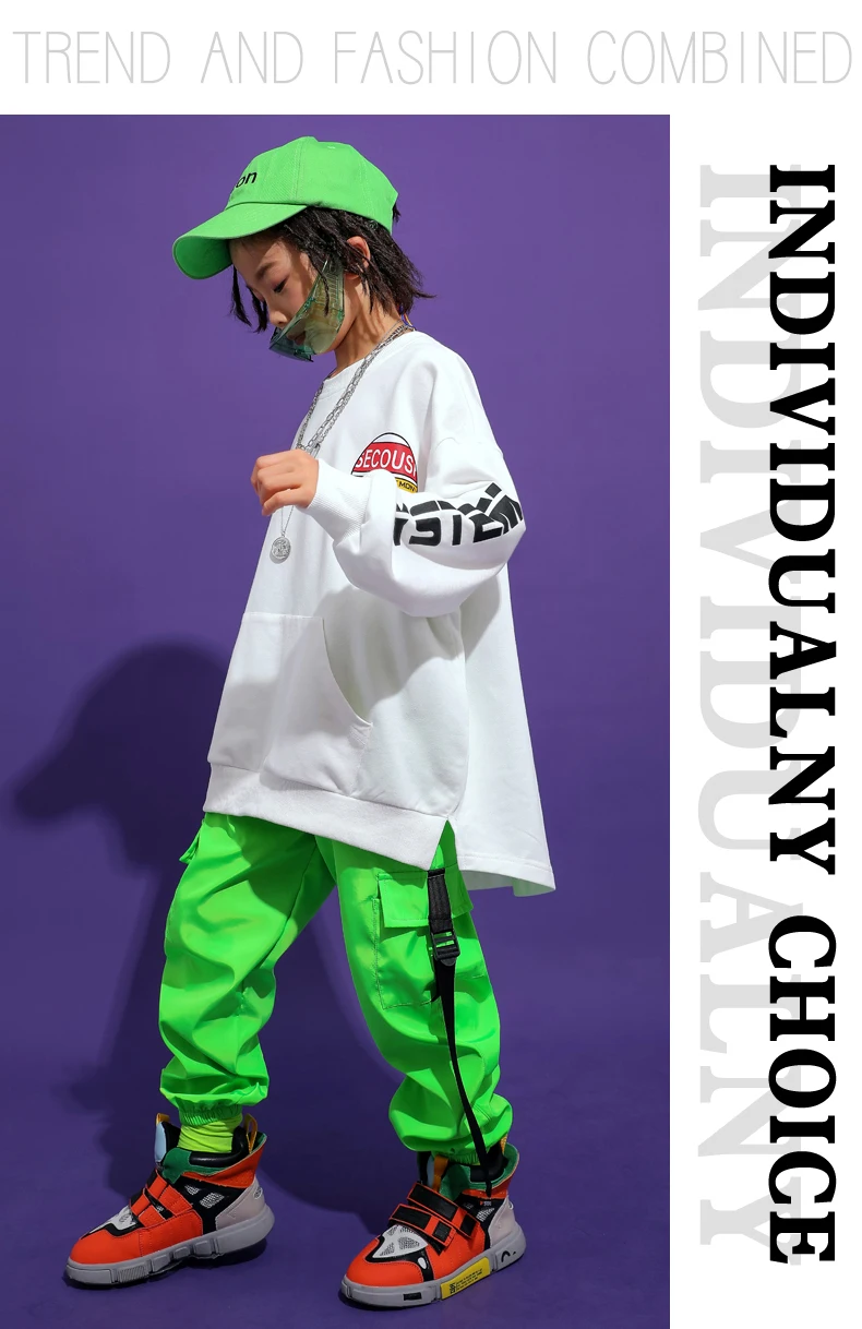 Уличный танцевальный костюм в стиле хип-хоп; современный свободный костюм для детей; брюки в стиле хип-хоп; одежда для выступлений в джазовом стиле; осенняя одежда для мальчиков и девочек