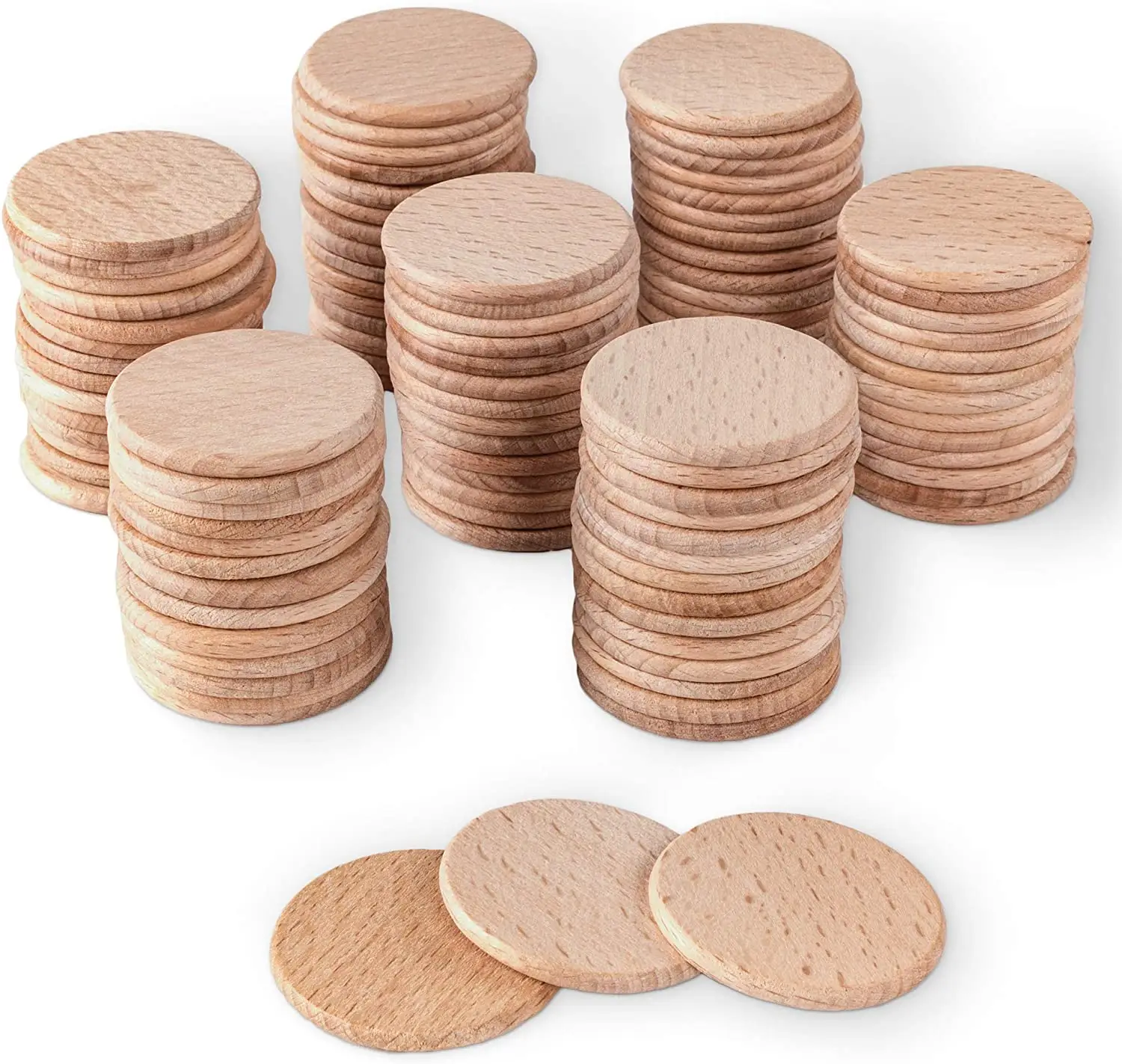 10pcs Round Discs Natural Round Wood Slices Circles with Tree Bark Log Discs for DIY Crafts Wedding Party Decoration