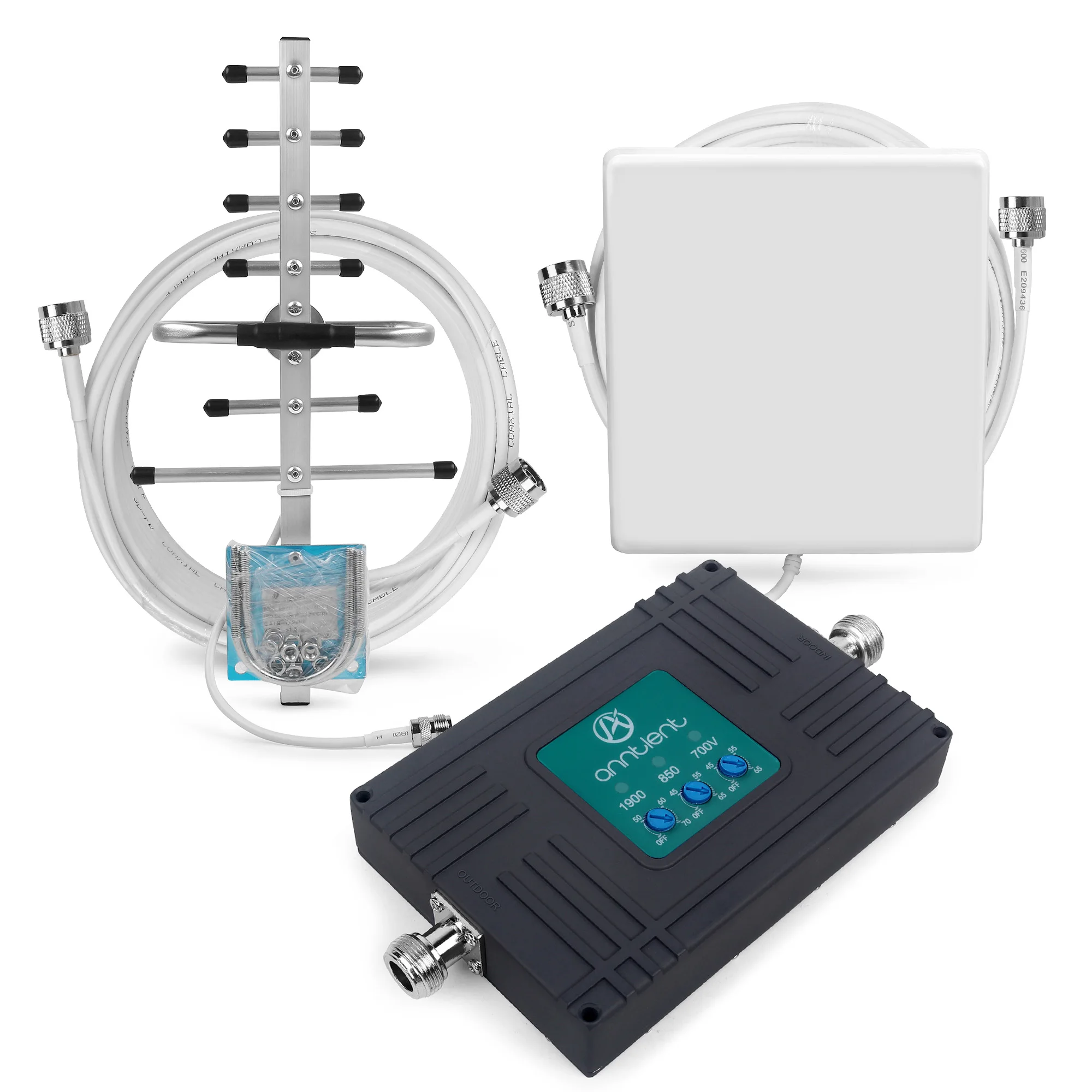 3 Band 5-2-13 Для США/CA 4G LTE 700MHz Band 13 усилитель сигнала сотового телефона 70dB LTE сотовый ретранслятор 4G усилитель и панель+ антенна yagi - Цвет: 3 Band 5-2-13