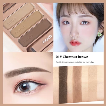 

novo 3 Color Eyebrow Powder Professional Makeup Palette Eyebrow cosmetic Eye Brow Enhancers Eye Brows Shadow Make Up Brow Powder