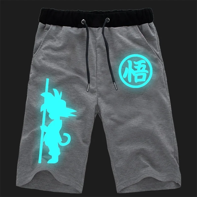 Драконий жемчуг, светящиеся хлопковые короткие штаны, Гоку, для бега, фитнеса, длиной до колен, летние модные спортивные дышащие шорты