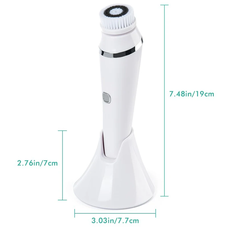 Perie facială electrică 4 în 1, curățare a pielii, aparat de masaj reîncărcabil USB, cu 4 capete, curățare a pielii, frumusețe_voghion.com