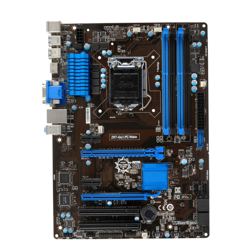 

For MSI Z87-G41 PC Mate Desktop Motherboard Z87 LGA 1150 DDR3 i3 i5 i7 DDR3 32G SATA3 USB3.0 100% tested intact