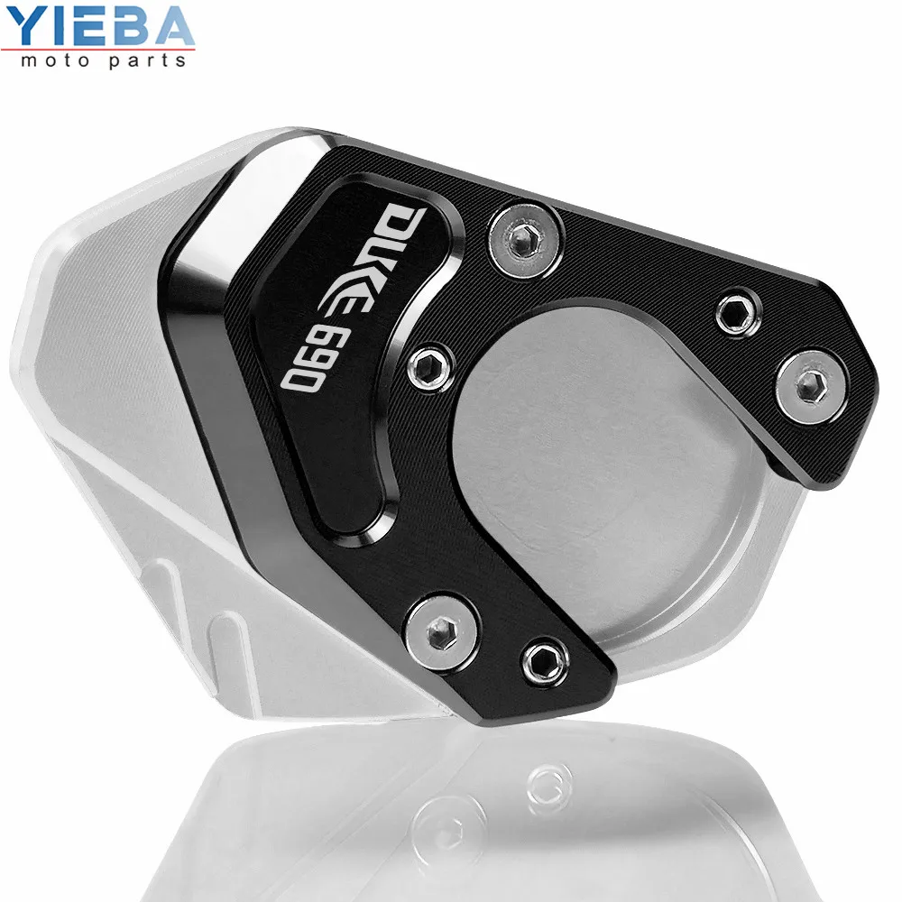 CNC алюминиевый moto rcycle Sidestand Kickstand ножная поддержка боковая подставка увеличение moto ЧАСТИ для KTM 690 Duke 2012 MY 2013 - Цвет: silver-black