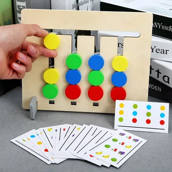 

Children Wooden Toy Colors And Fruits Double Sided Matching Game Logical Reasoning Training Kids Educational Toys
