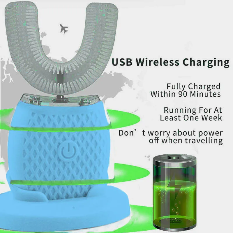 360℃ ligent Automatic Electric Toothbrush USB Charging Tooth Whitening U-Shape Toothbrush 360℃ ligent Automatic Electric Toothbrush USB Charging Tooth Whitening U-Shape Toothbrush