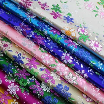 

CF636 Japanese Sakura Fabrics For The Kimono Silk Brocade Fabric Home Textiles Decoration Fabrics Handbag DIY Fabric
