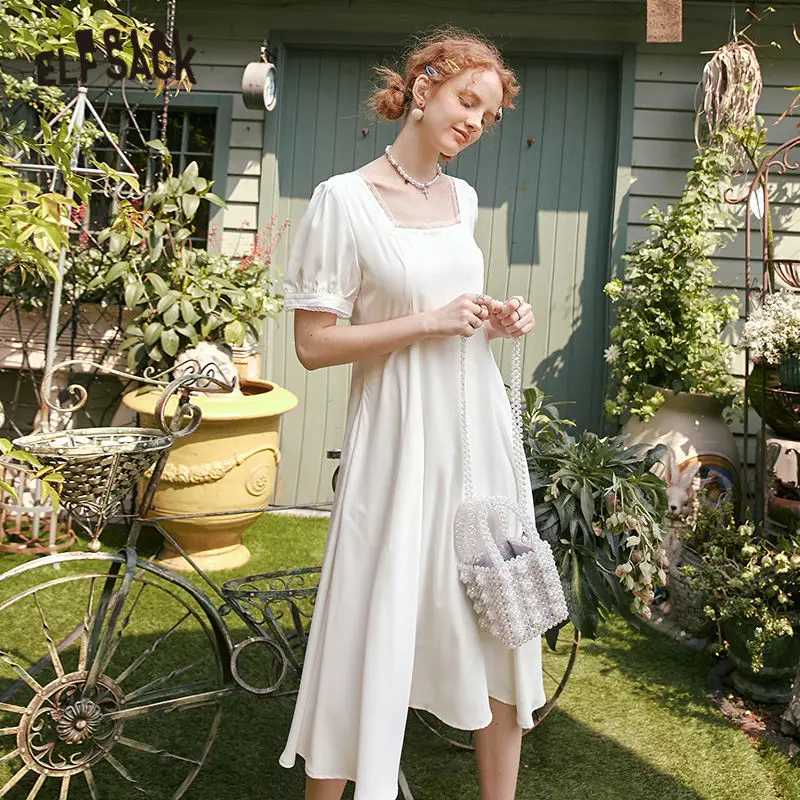 white milkmaid dress