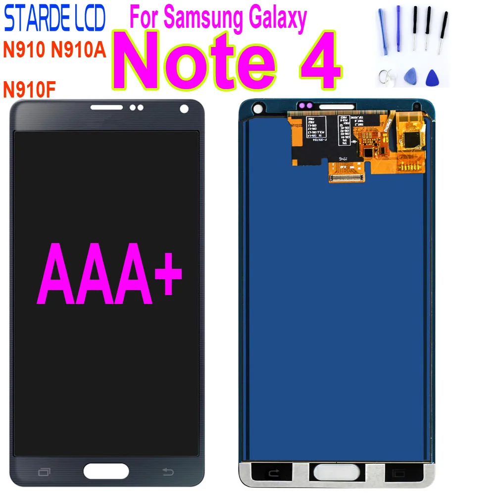 

ЖК-дисплей TFT для Samsung Galaxy Note 4 N910 N910A N910F N910H, ЖК-дисплей с сенсорным экраном и дигитайзером в сборе с инструментами