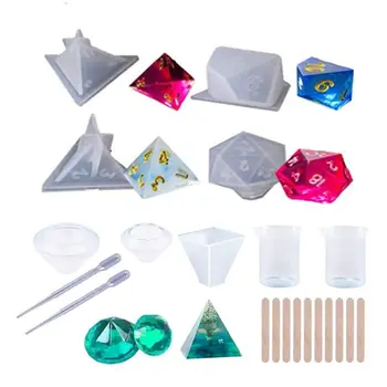 

Shapes Dice Fillet Square Triangle Dice Mold Dice Digital Game Silicone Mould AXYD