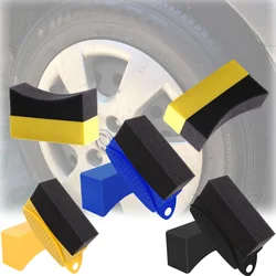 Éponge de polissage de roue de voiture, outil de lavage de brosse de pneu avec couvercle, accessoires de brosses de détail 