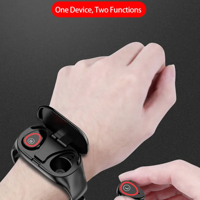 Relógio inteligente tela colorida pulseira duplo bluetooth
