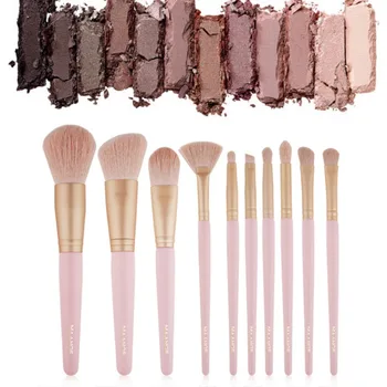 

Pretty Comy 10Pcs Blush Eyeshadow Brush Makeup Brushes Set Powder Lip Cosmetic Make Up Brushes Tool Foundation Brush