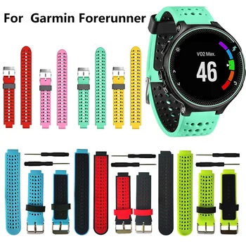 

Two colors 2 in1 Soft Silicone Replacement Watch Band for Garmin Forerunner 230 / 235 / 220 / 620 / 630 / 735 Smartwatch Outdoor