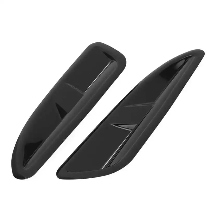 2pcs Car Bonnet Vents Hood Air Vent Cover Trim ABS Glossy Black Universal Auto Body Parts ABS