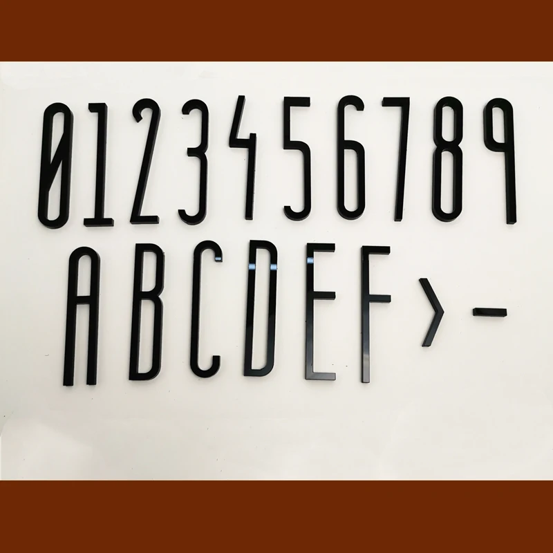 8cm Black Plastic Door Number Stickers Self Adhesive House Number Sign for Apartment Hotel Office Room Address Door Plate