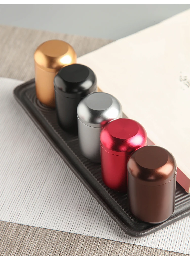 1Pcs Metal Capsule Travel Portable Tea Seal with Cover Coffee Bean Candy Cookie Collection Storage Tank Kitchen Storage