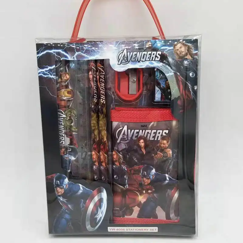 6pcs set with box Канцелярские принадлежности Дисней детские милые Мультяшные монетки кошельки канцелярские набор подарочные в коробке школьные принадлежности Детские подарки на день рождения D02 - Цвет: 6pcs set with box