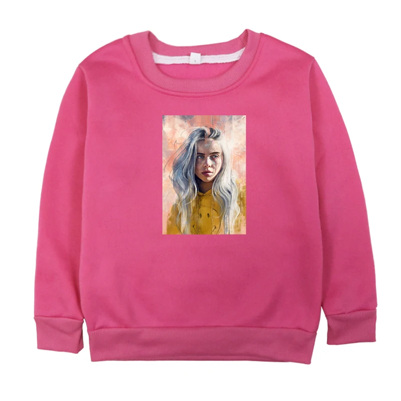 Hoodies 7 От 2 до 14 лет толстовки для девочек с принтом Billie Eilish, Bebe Fille, детская зимняя толстовка с капюшоном, одежда для маленьких девочек, футболки с длинными рукавами для мальчиков - Цвет: Hoodies 7