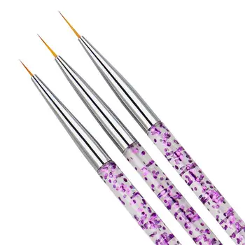 

3pcs/set Nail Art Liner Painting Pen 3D Tips DIY Acrylic UV Gel Brushes Drawing Flower Line Grid French Design Manicure Tools