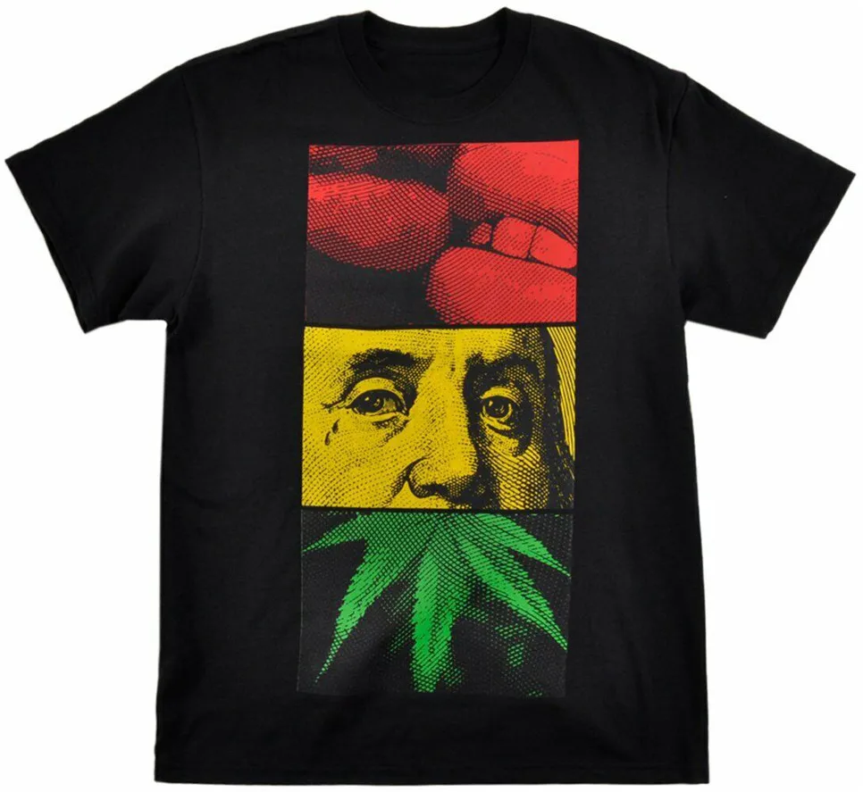 Trukfit Футболка раста Бен Франклин сорняков регги Топ мужские Lil Wayne одежда черный