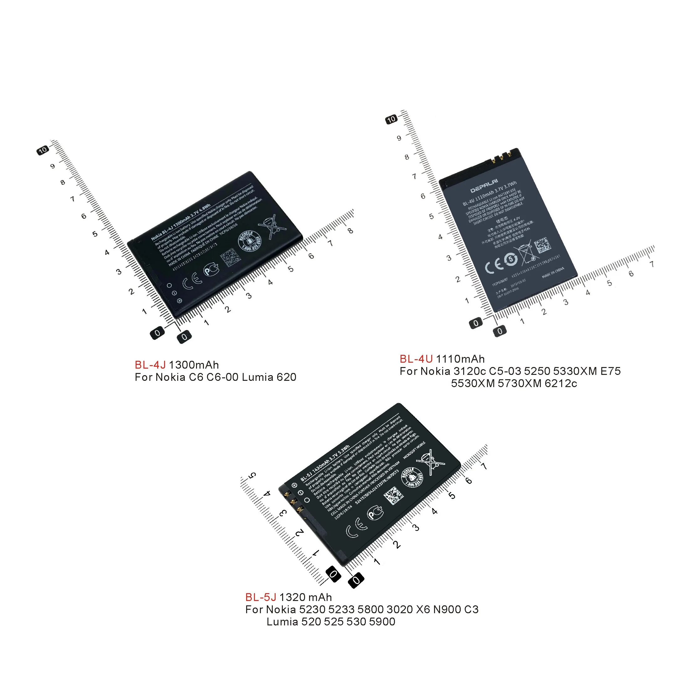 BL-4U BL-4J BL-5J для Батарея Nokia C6 620 C5-03 5250 5330 E75 5530 5730XM 6212 E66 5800 5230 5228 C3 520 525 X6 200 201 302 |