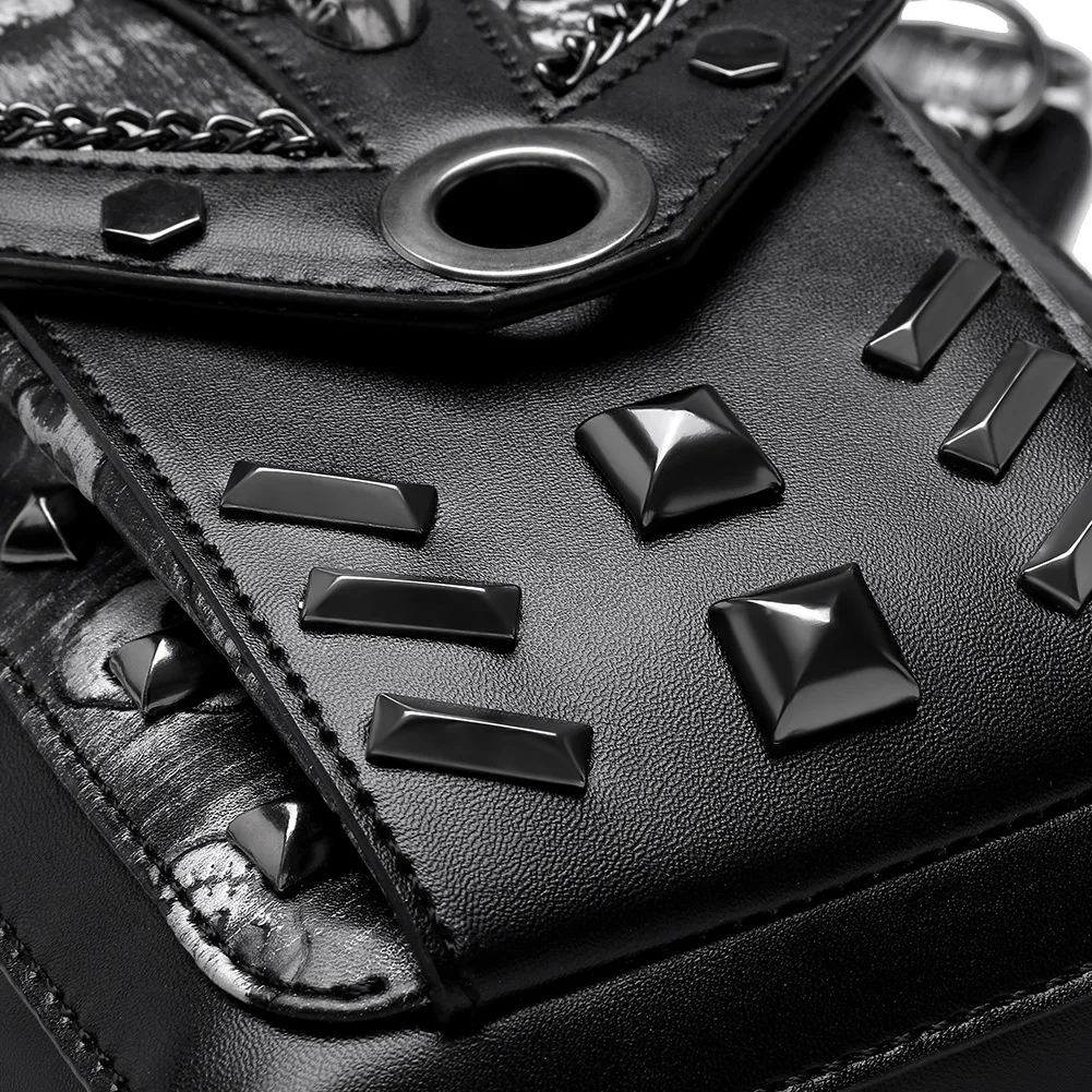 Punk Skull Rivet Waist Bag 5
