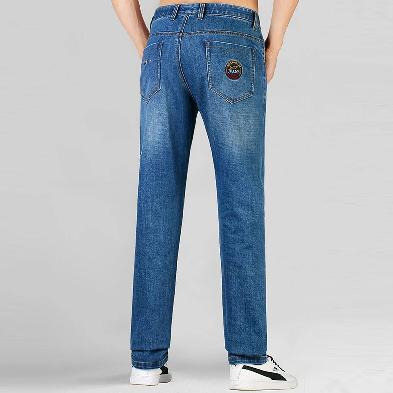 Flash Sale Bruce&Shark  Brand Mens Winter Blue  Jeans Lined Stretch Denim pants Jeans For Men Slim Fit student youth Jeans 28-42size8236