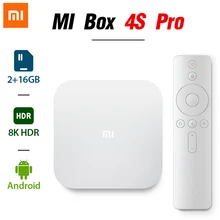 XIAOMI MI TV, pudełko 4S Pro 1.9GHz Amlogic czterordzeniowy 5G WiFi bluetooth Android 8K HDR inteligentny strumieniowy odtwarzacz multimedialny chińska wersja