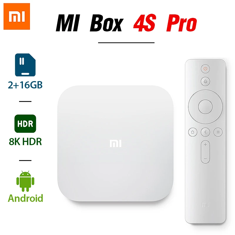 XIAOMI TV Box 4S Pro 1,9 GHz, Amlogic, Quad core, 5G, WiFi, BT, Android,  8K, HDR, reproductor multimedia de Streaming inteligente, versión  china|Decodificadores| - AliExpress