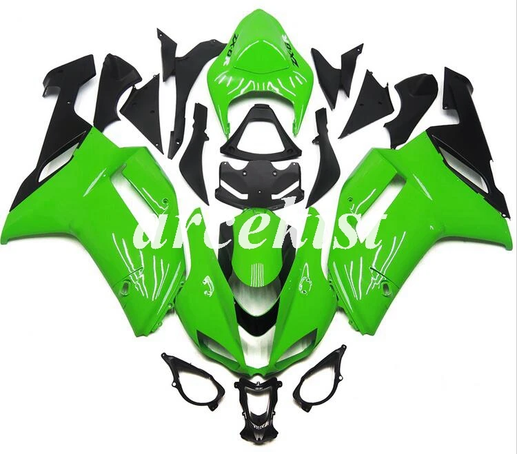 4 подарки ABS полный обтекатель комплект подходит для kawasaki Ninja ZX6R 636 2007 2008 07 08 6R ZX-6R Кузов Набор зеленый белый холодный